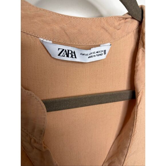 Zara Linen Tiered Middi Dress - Picture 3 of 4